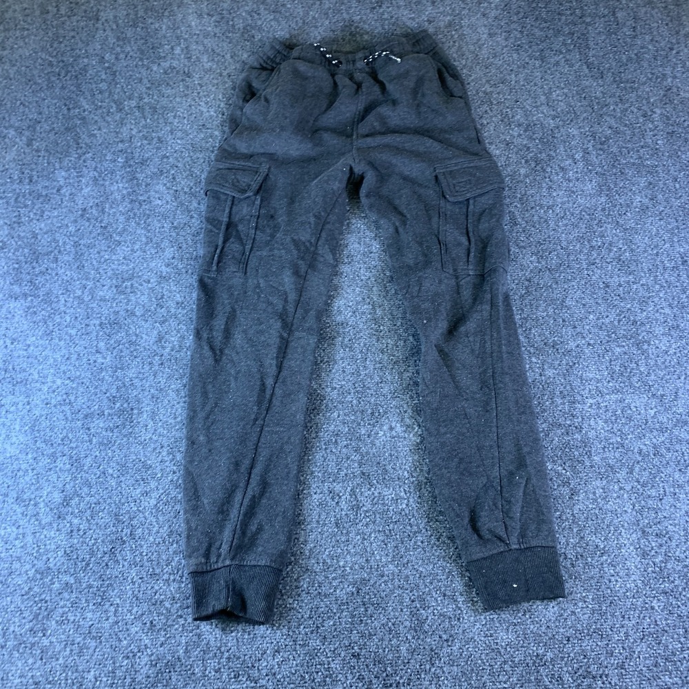 Hype Jogger Pants Boys Large Charcoal Gray Fleece Lined Tapered Leg Cargo Pocket